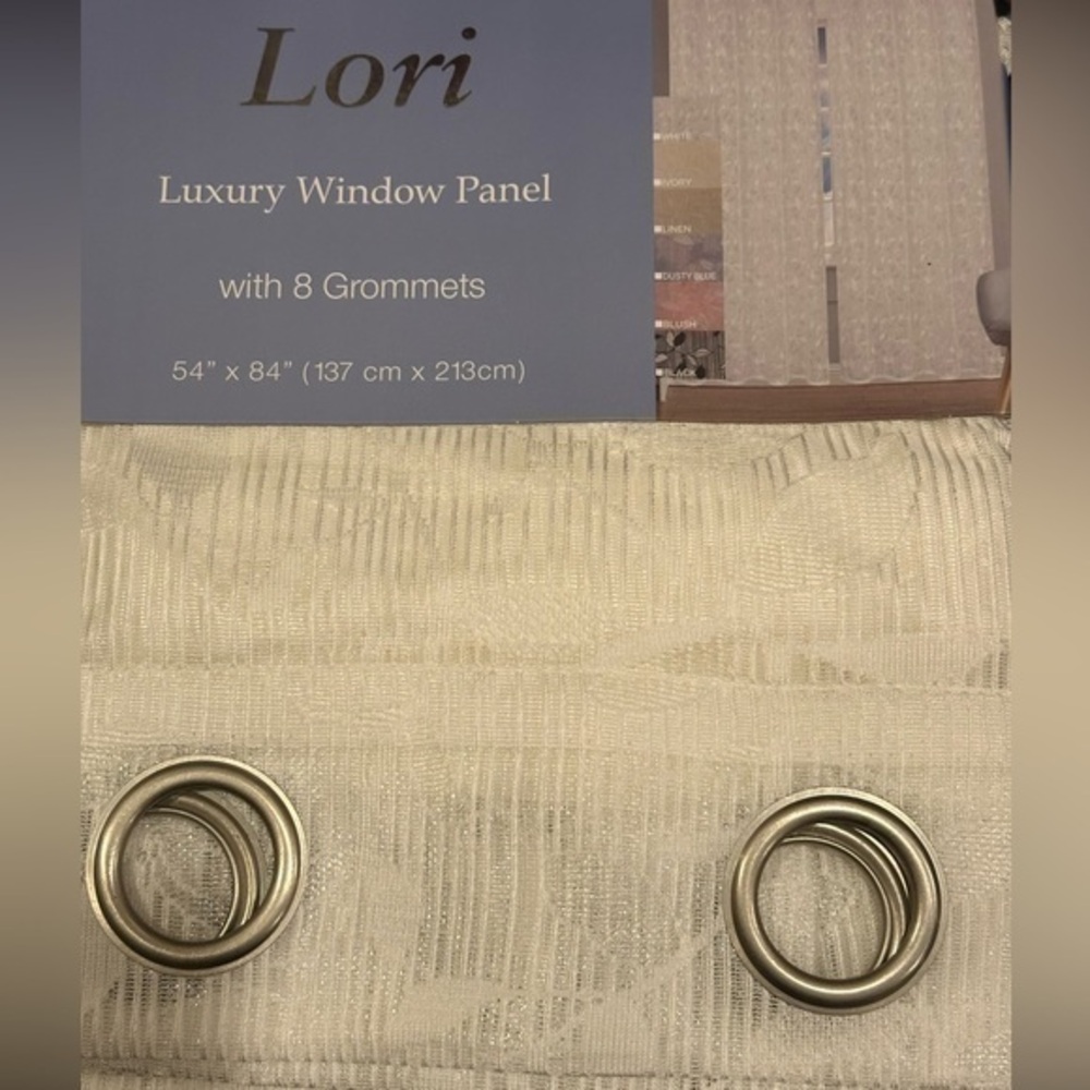 White Sheer Curtains Set of 2 panel 8 Grommets 54”x84”
